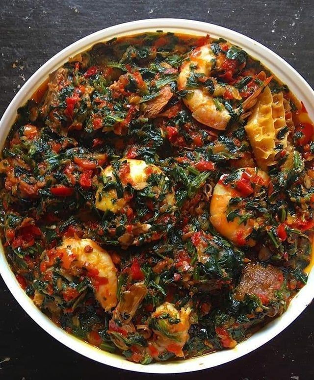 Rich Nigerian efo riro and egusi soup