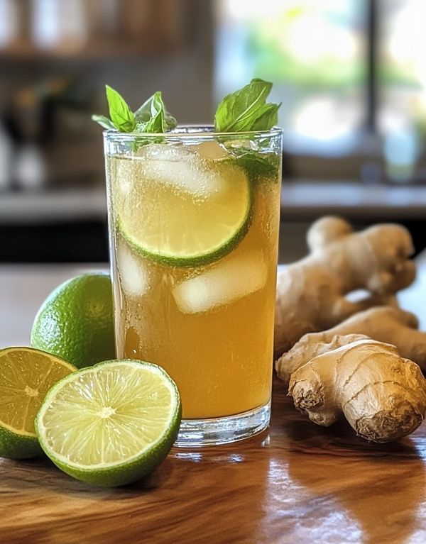 Green Lime and Ginger Juice